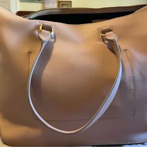 NWT Vintage J. crew Dusty Rose leather tote bag. Stored in pristine condition
